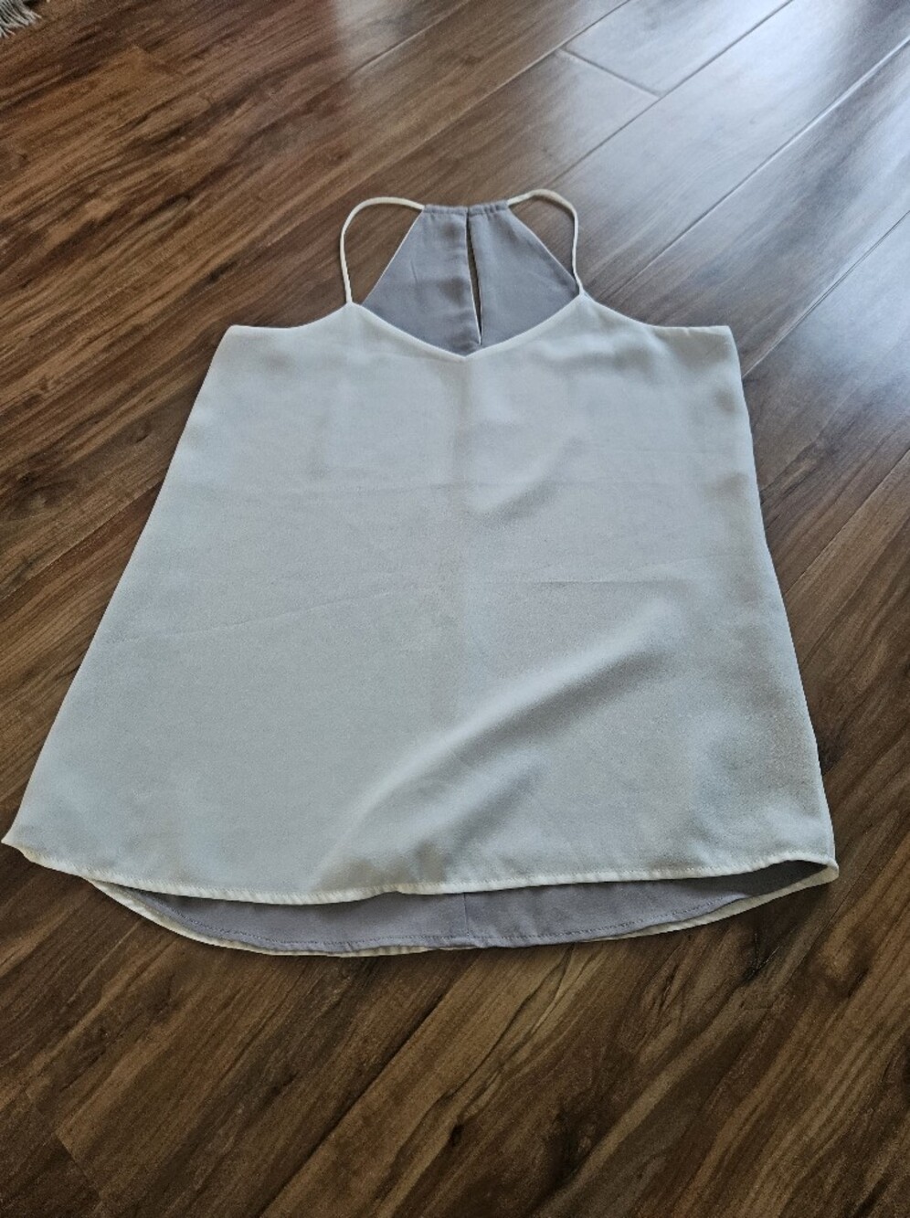 Reversible Tank Top In White Or Grey Womens Medium